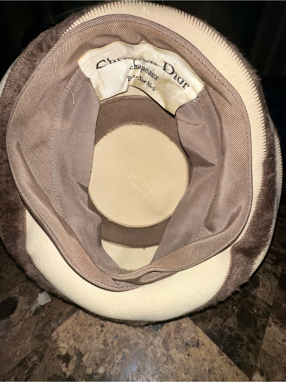 Christian Dior Chapeaux Cream Fabric